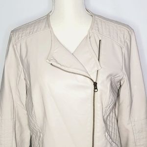 APT 9 ▪︎ CREAM FAUX LEATHER FASHION JACKET ▪︎ SIZE M